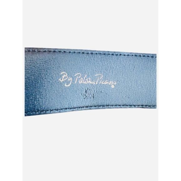 Paloma Picasso XXX Gold Buckle Navy Blue Belt 18 kt Gold Plated Over Metal L/80 - Picture 6 of 10